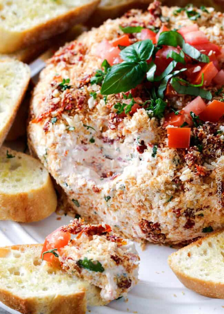 Thanksgiving appetizer bruschetta cheeseball