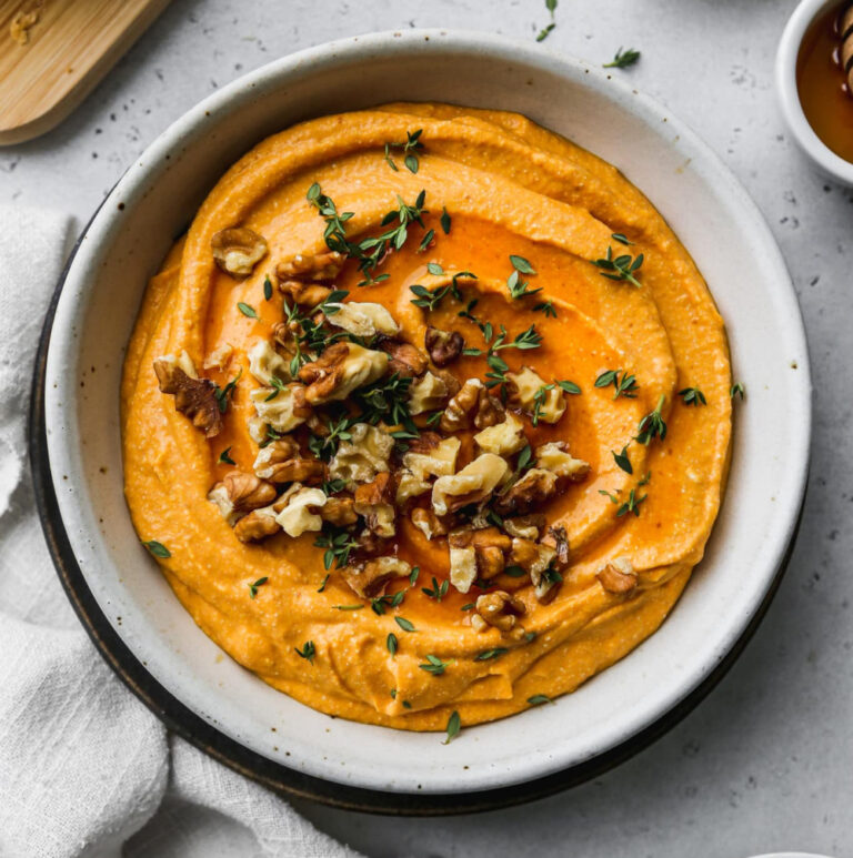 pumpkin and whipped feta Thanksgiving appetizer