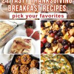 collage of Thanksgiving breakfast recipes