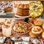 collage of Thanksgiving breakfast recipes