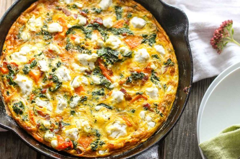 breakfast frittata in skillet