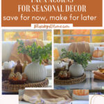 faux DIY acorns for fall decorating graphic