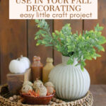 faux DIY acorns for fall decorating graphic