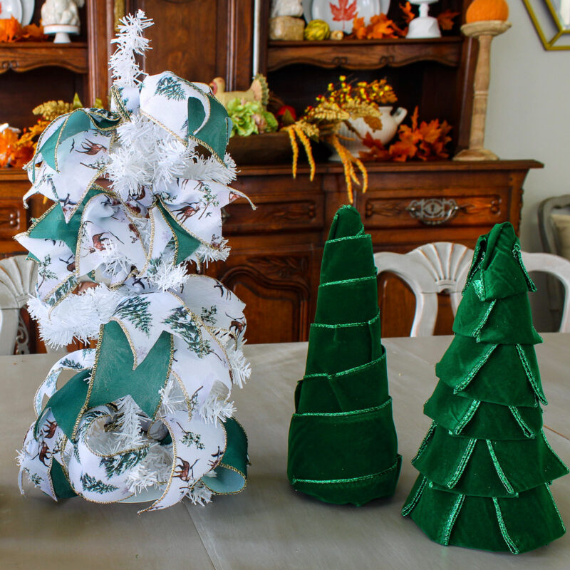 DIY easy Christmas ribbon trees