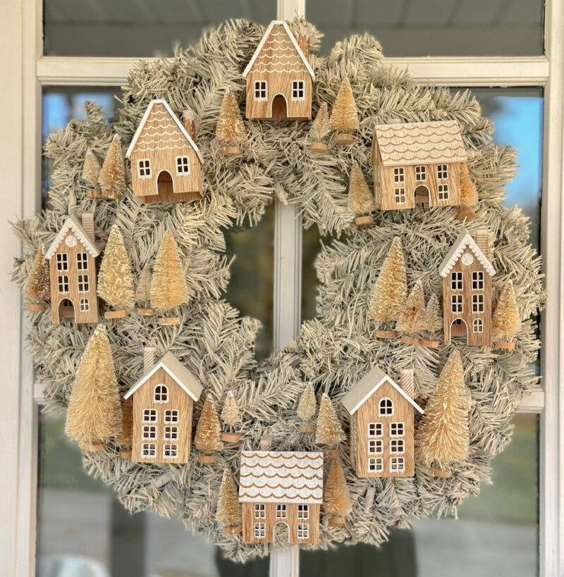 Christmas village DIY wreath