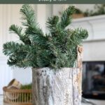 green and white winter decor transition