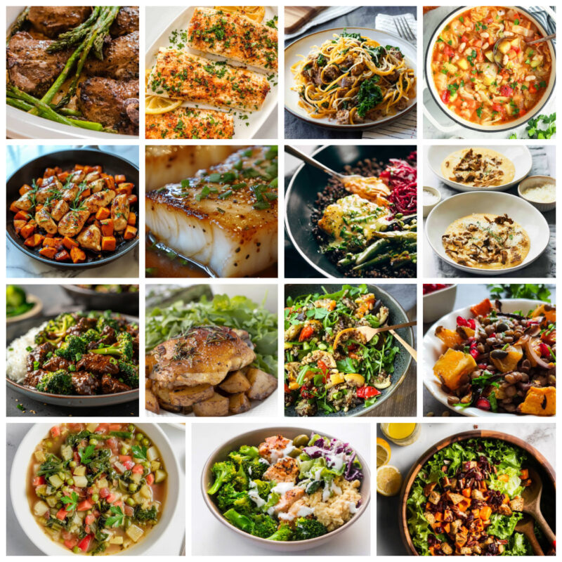 healthy winter recipes collage