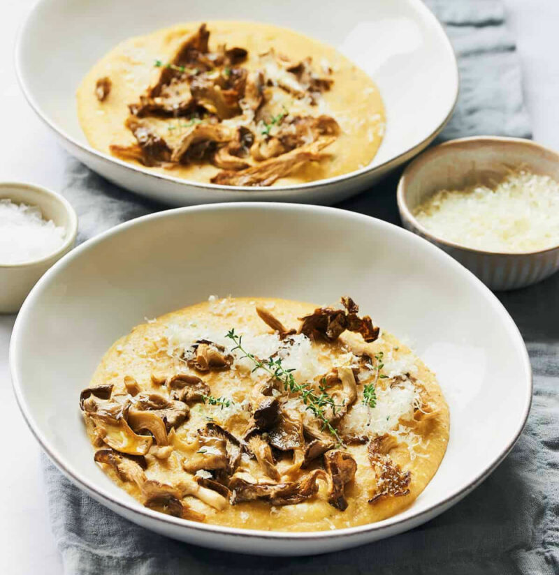 roasted mushrooms with polenta