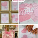 Valentine's Day paper heart art graphic