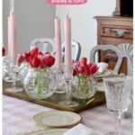 pretty pink tulip Valentine's tablescape