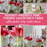 pretty pink tulip Valentine's tablescape
