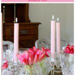 pretty pink tulip Valentine's tablescape