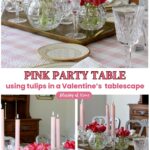 pretty pink tulip Valentine's tablescape
