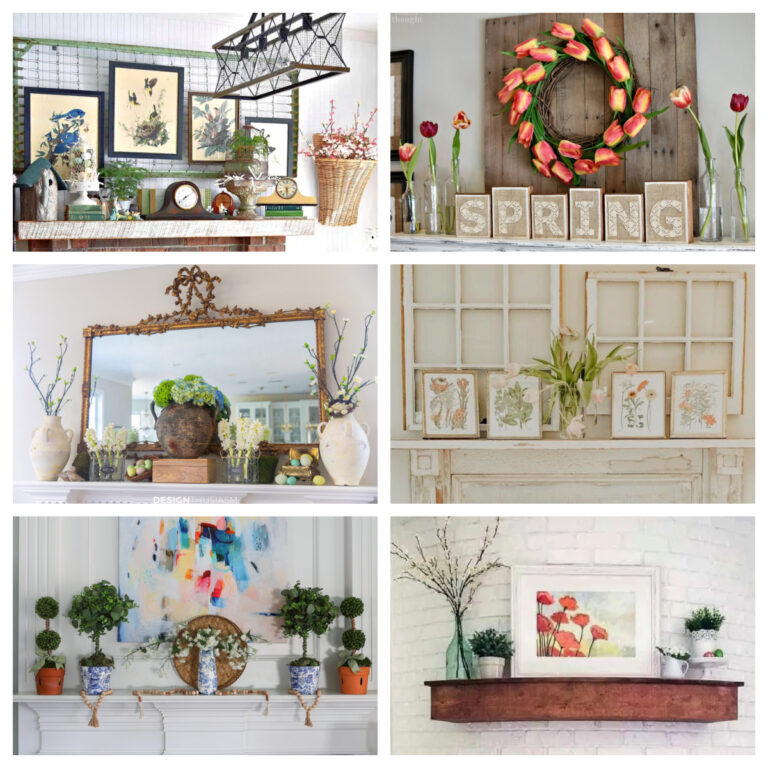 spring mantel collage