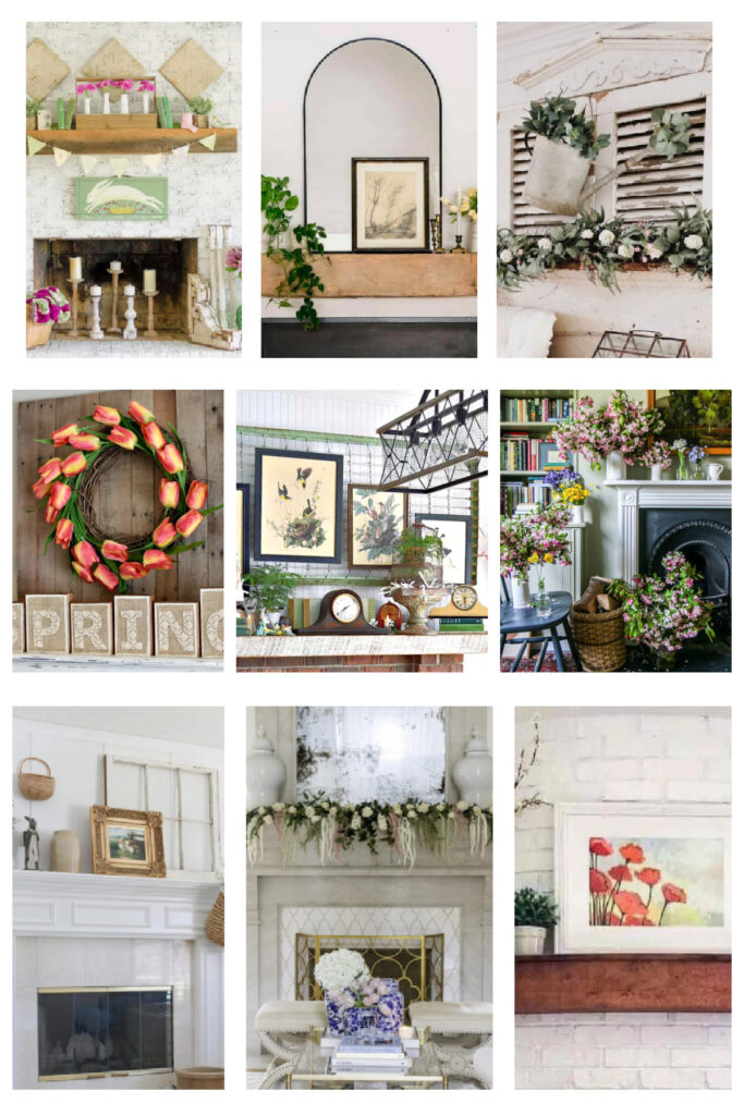 spring mantel collage