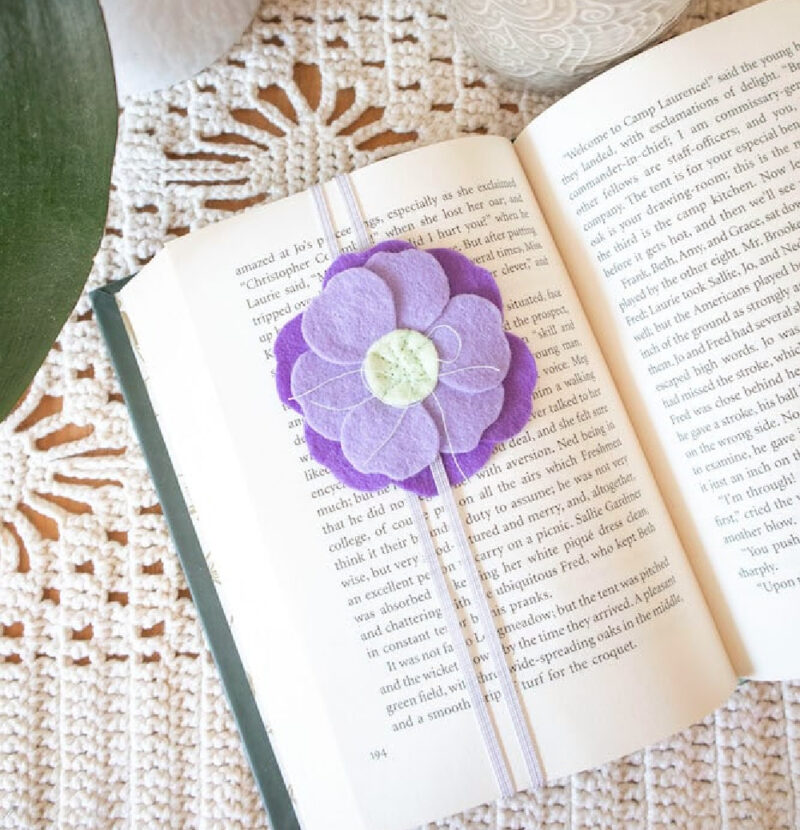 spring DIY purple pansie book band