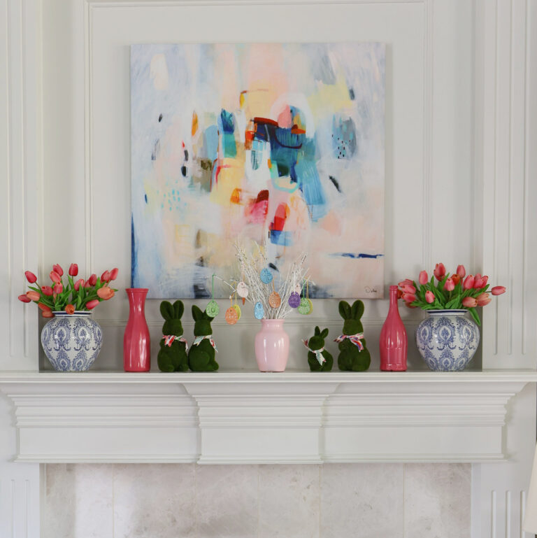 spring home decor mantel