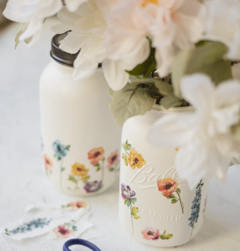 Mother's Day flower mason jars