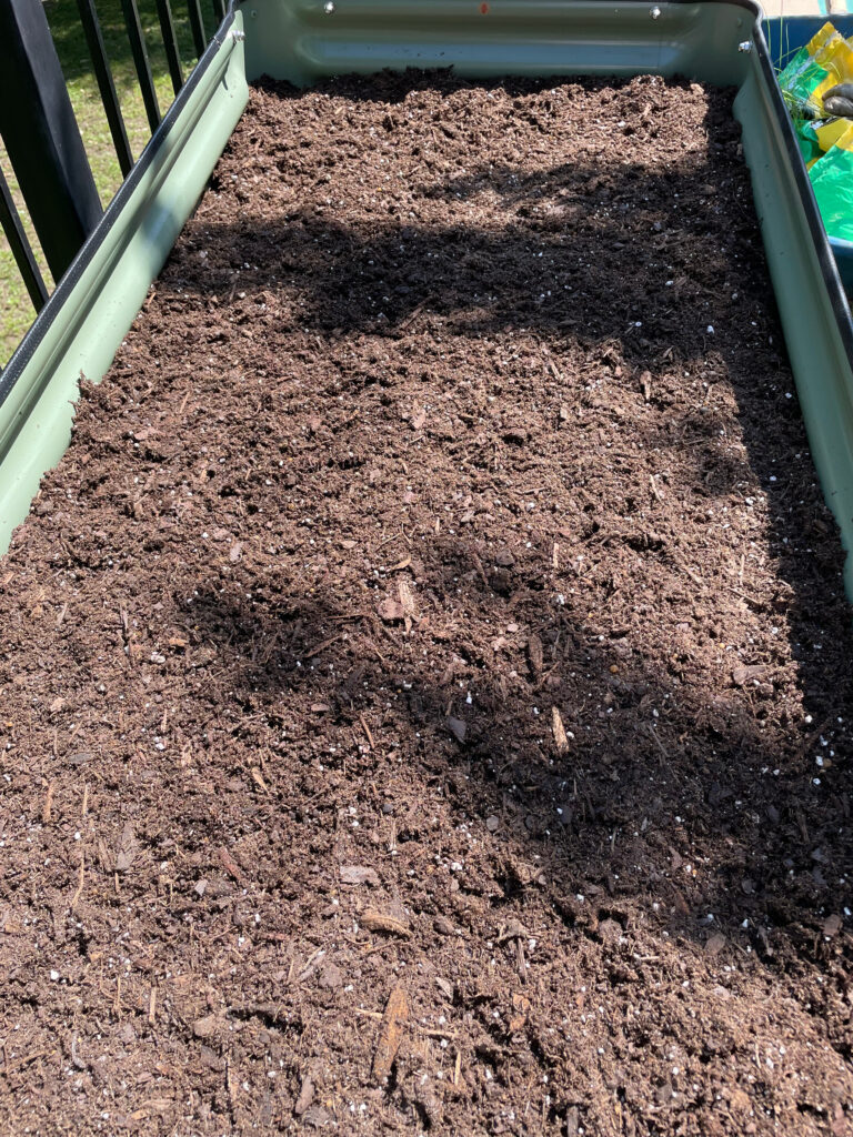 top soil in garden bed