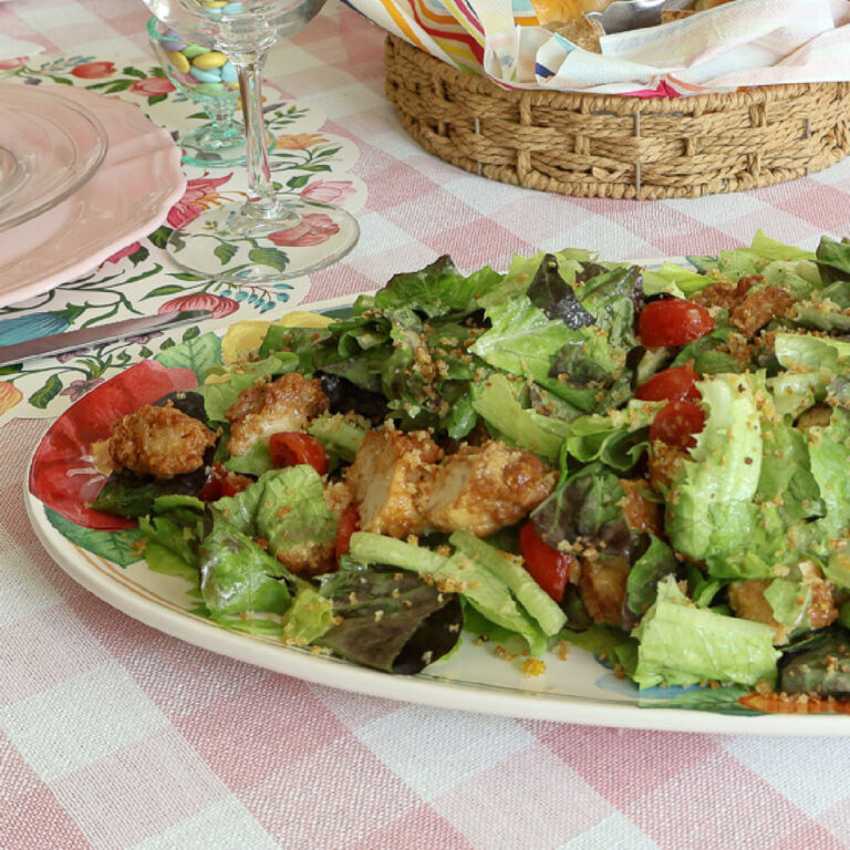 little gem lettuce salad with lemon garlic vinaigrette