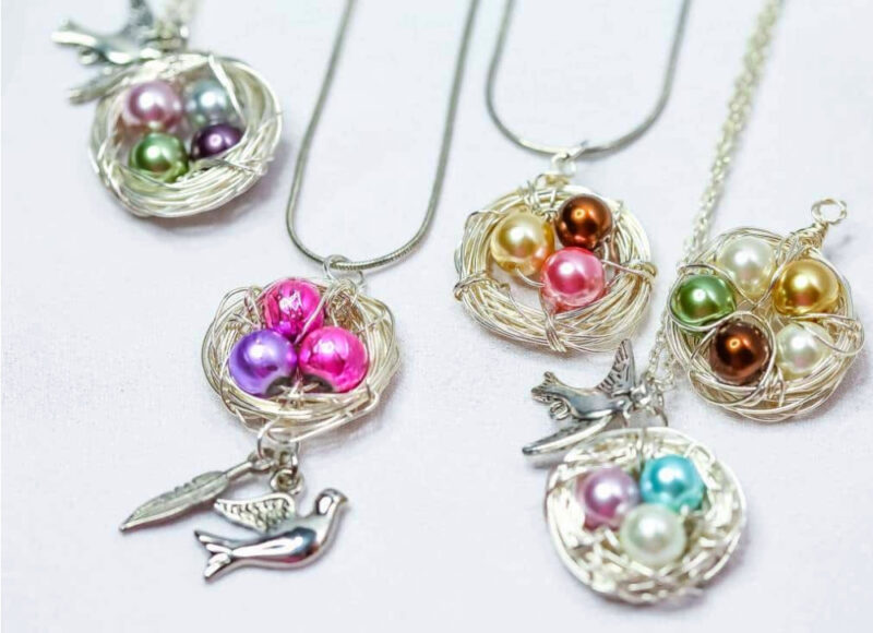 birds nest necklaces