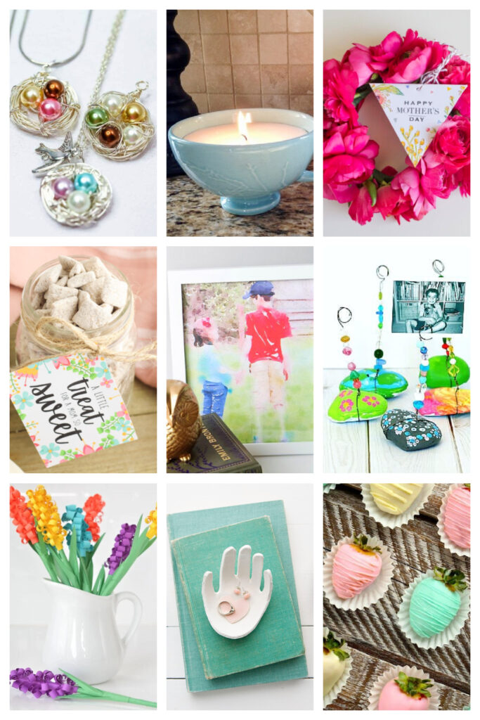 collage of mother's day diy projects