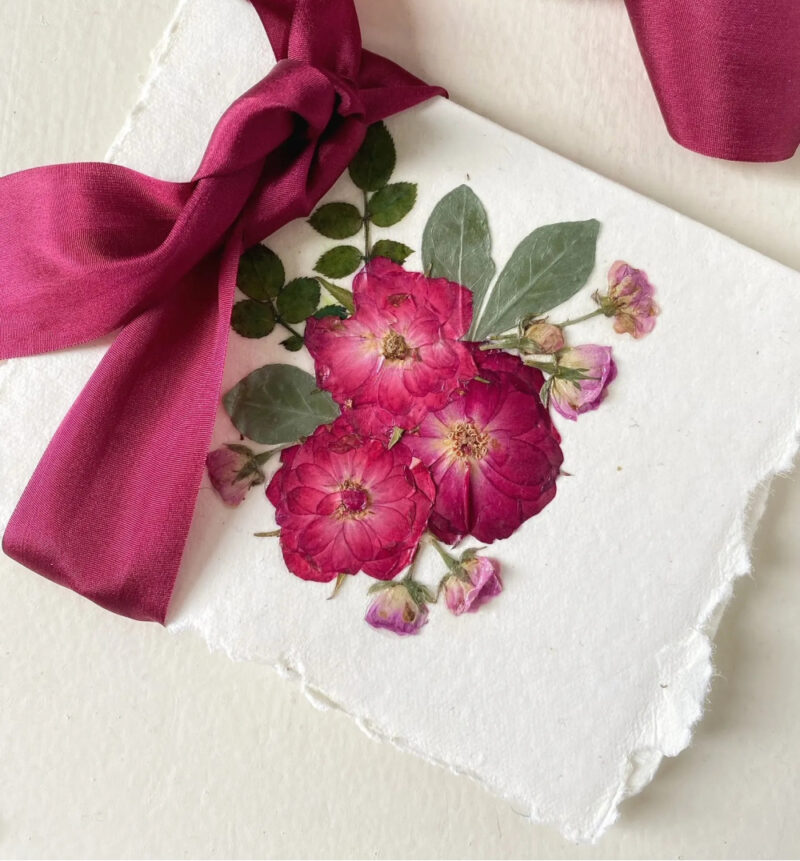 Mother's Day pressed flower notecards