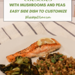 toasted couscous with mushrooms and pea graphic