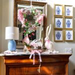 images of home decor transitioning from Easter to spring decor