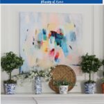 image of mantel transitioning from Easter to spring decor