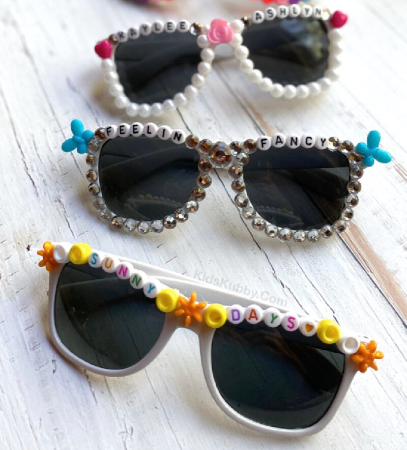DIY decorated sunglasses for kids