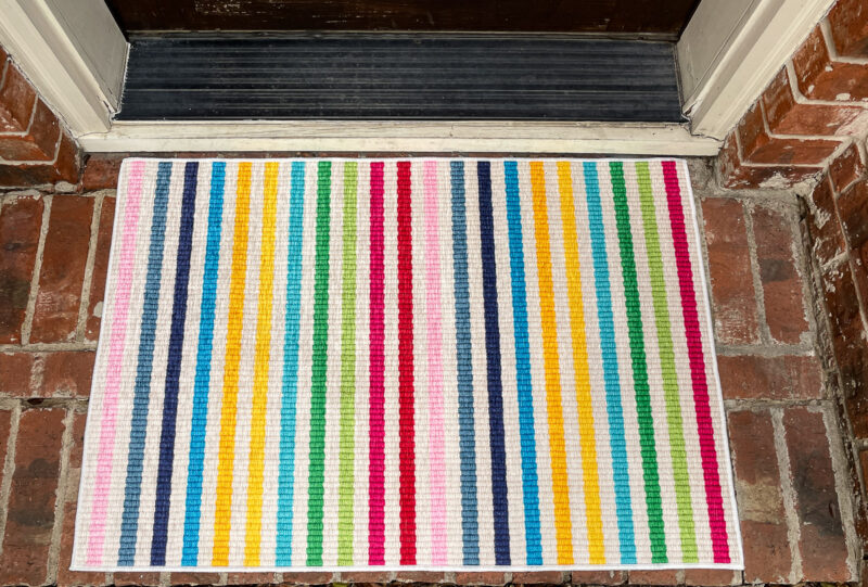 colorful stripe front door summer mat