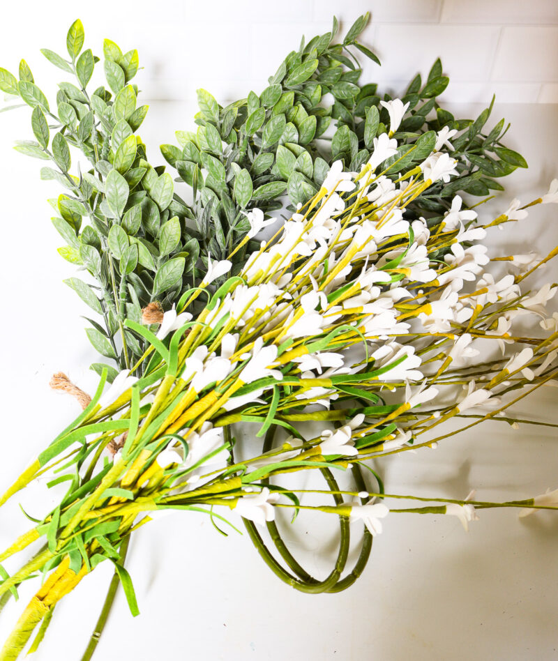 faux greenery for summer wreath