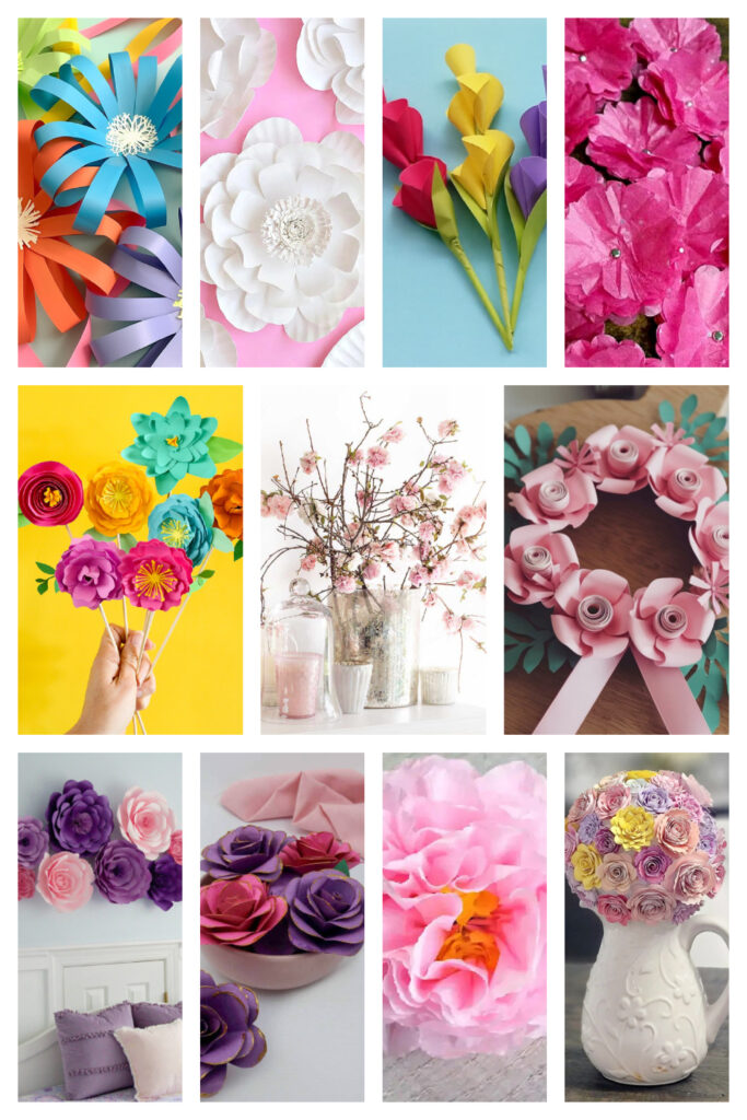 11 paper flower crafts collage