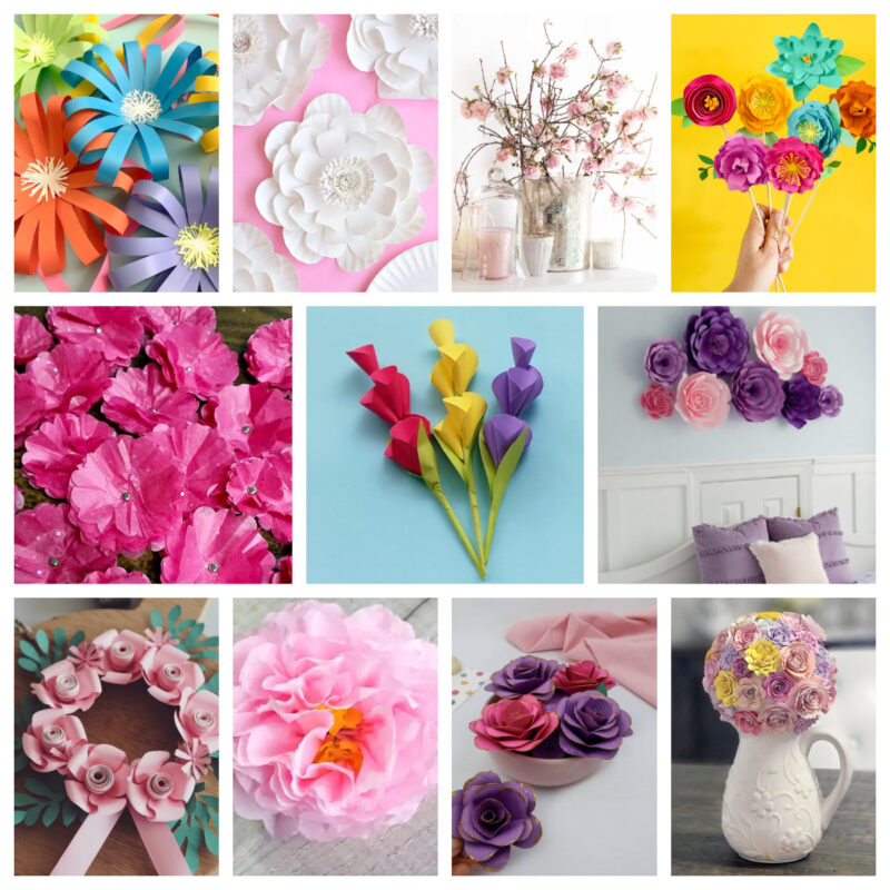 11 paper flower crafts collage