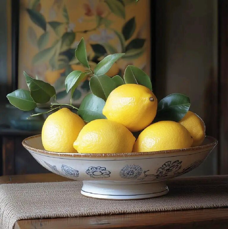 bowl with lemons for summer decor
