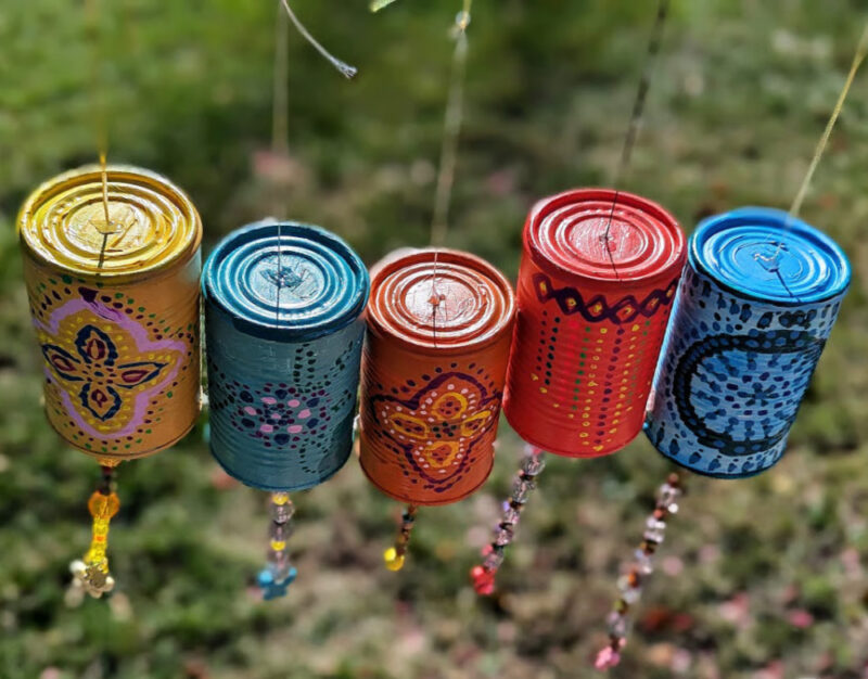 painted can wind chimes