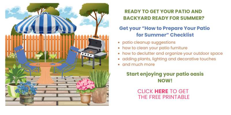 summer patio clean up checklist graphic