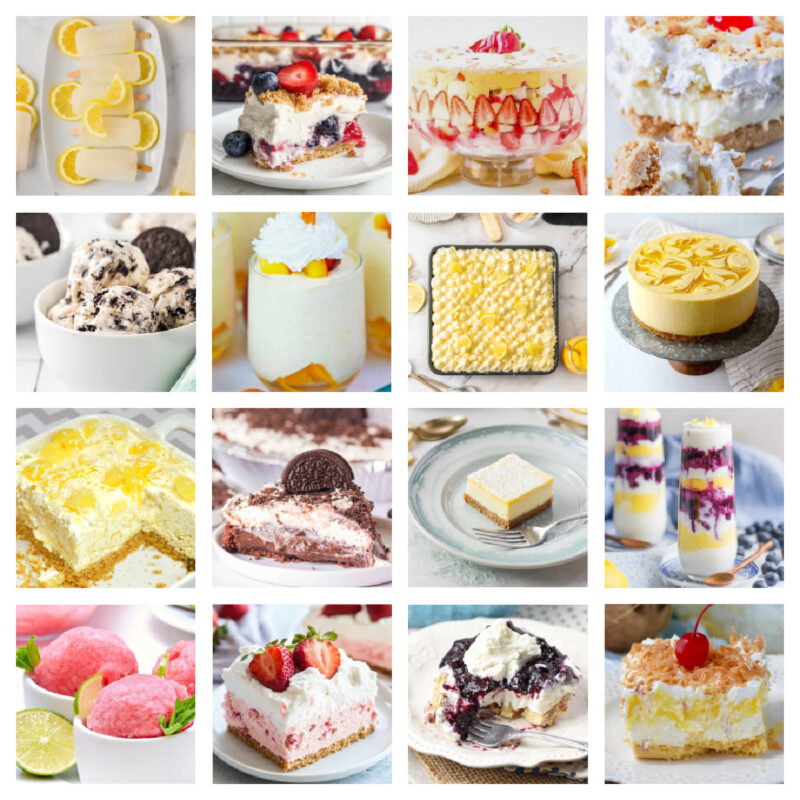 no-bake summer dessert collage feature