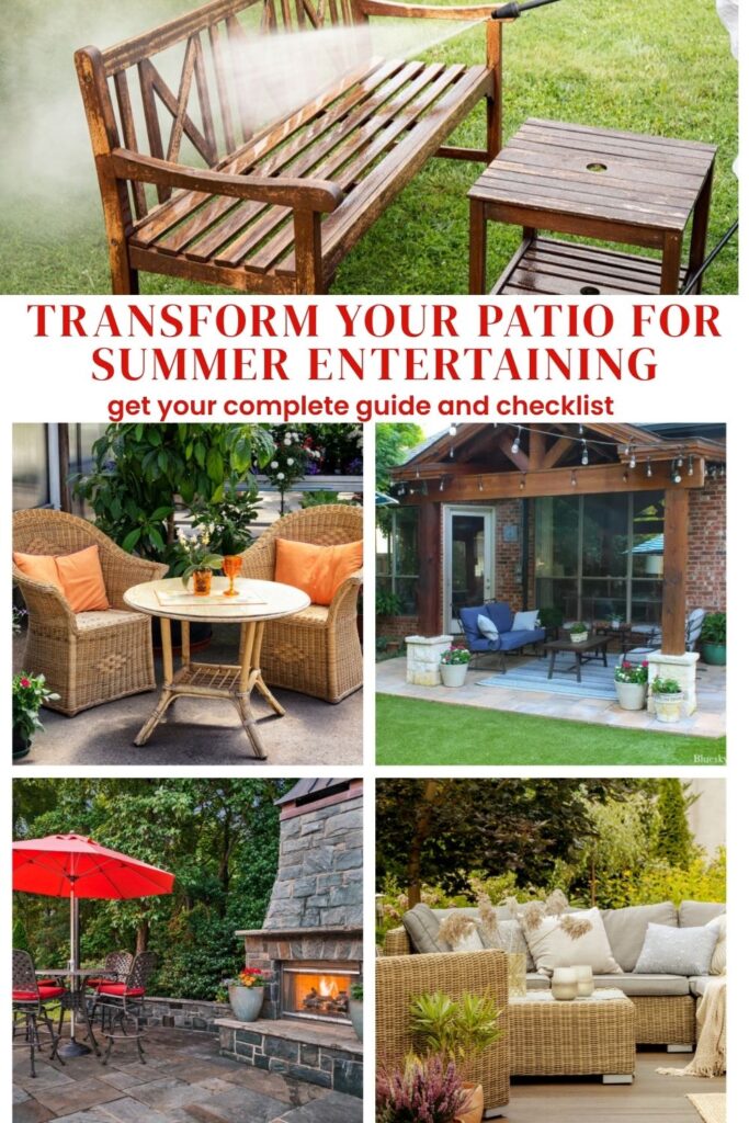 patio summer preparation collage