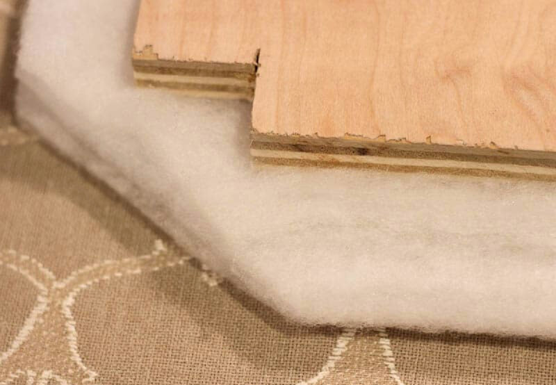 cut corners of batting for new stool seat