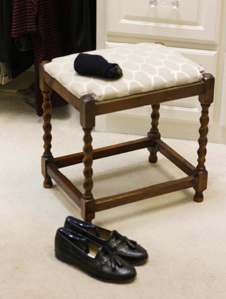vintage stool with new seat