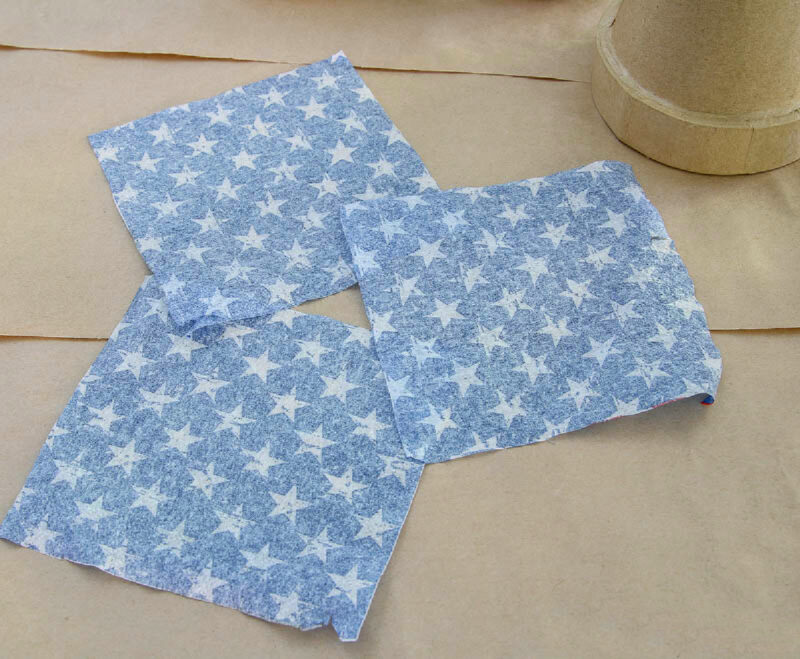 blue napkin white stars squares