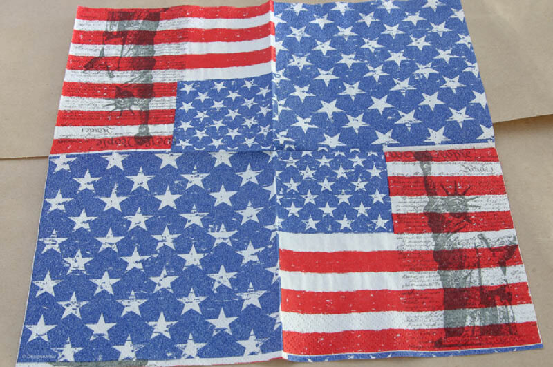 stars and stripes red adn blue napkins