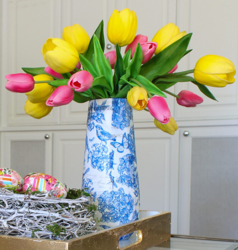 decoupaged chinoiserie vase