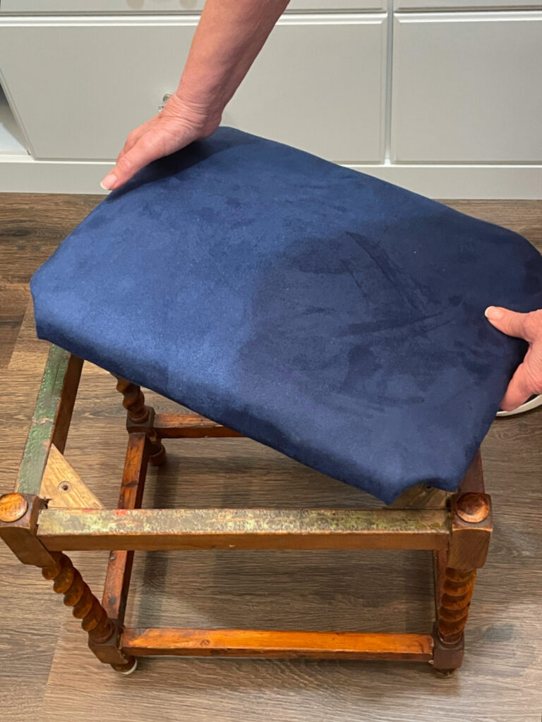 placing stool seat on stool base