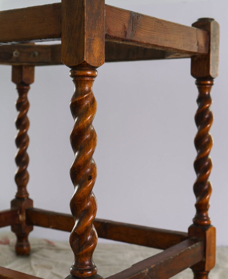 polished wood stool