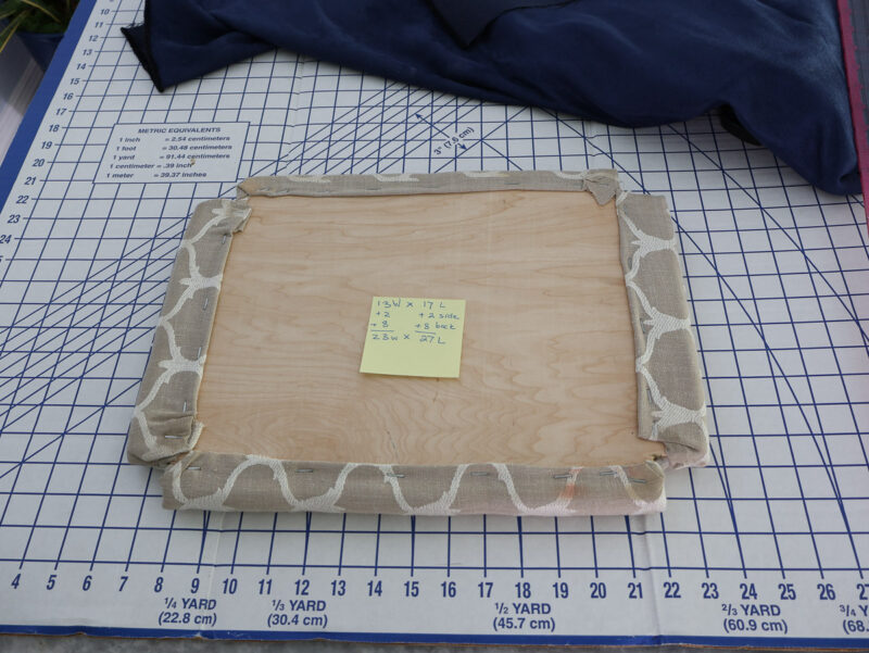 measuring and cutting fabric