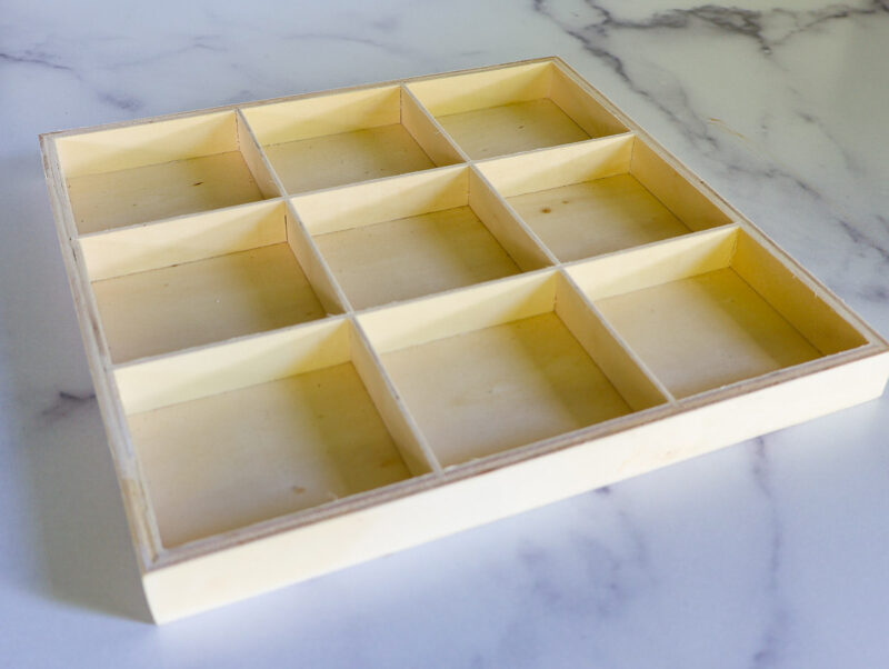 wood tic-tack-toe tray.