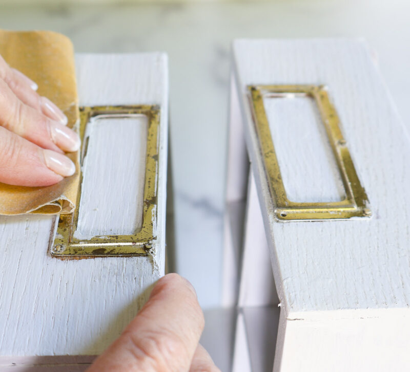 sanding metal label holder